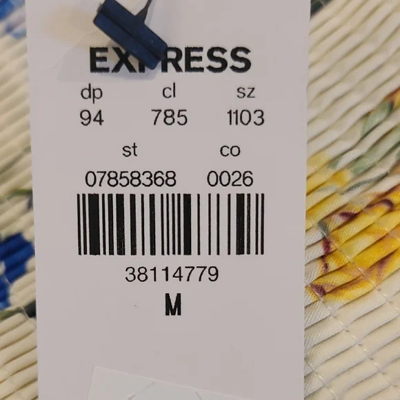 Express Blue and Yellow Floral Midi Dress - Picture 9 of 9